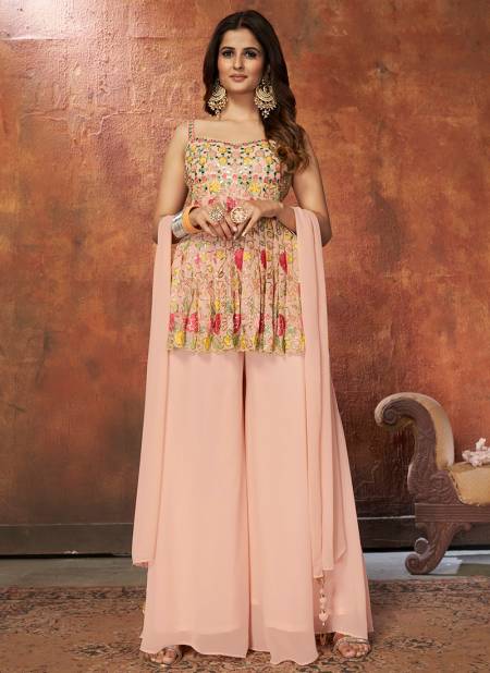 Peach Colour New Designer Heavy Wedding Wear Salwar Suit Collection DRS102